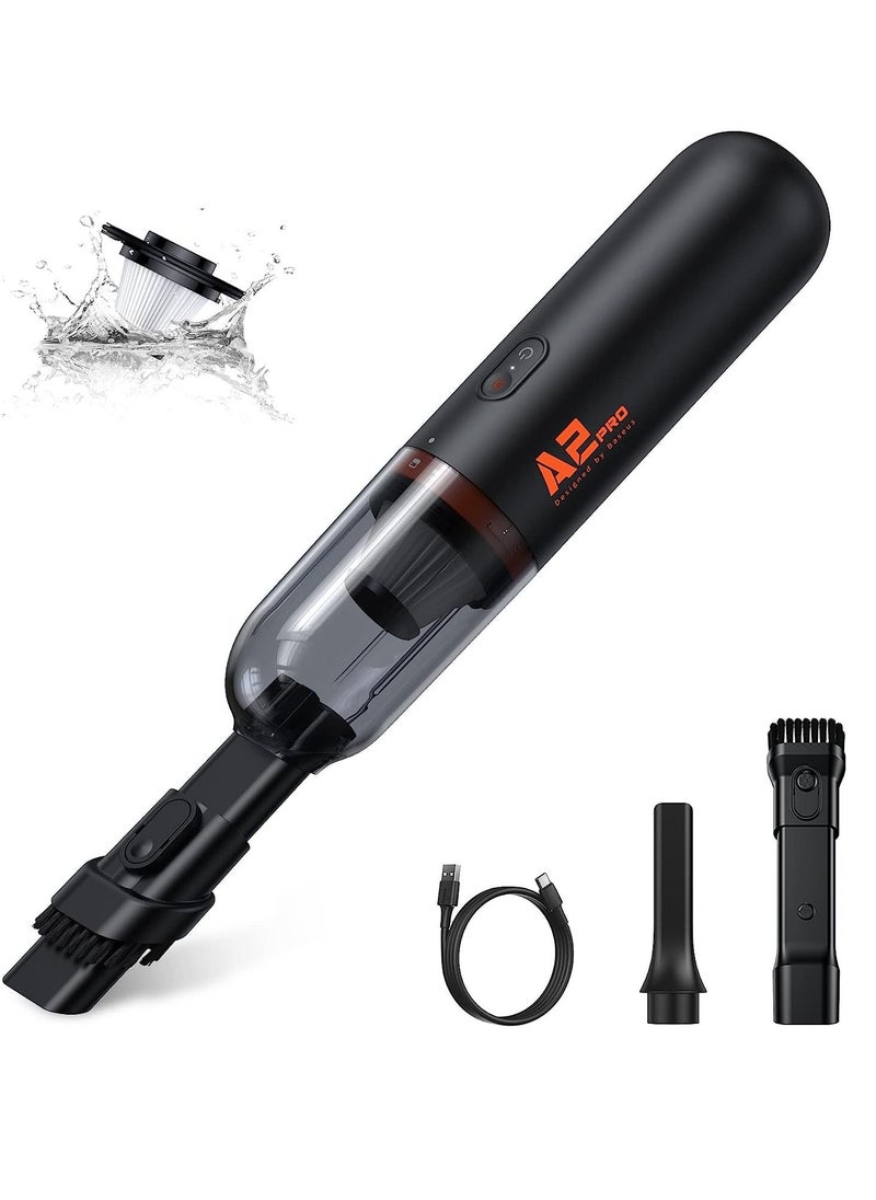 Baseus Handheld Vacuum Cleaner, Car Vacuum Cordless Rechargeable with Ultra Low Noise and 3H Type-C Fast Charging, Mini Portable Hand Held Vacuum Small Dust Buster for Dog/Cat Hair, Keyboard, Car and (Black)  - Image 1