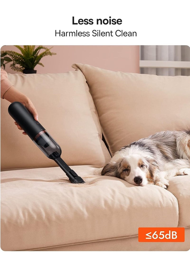 Baseus Handheld Vacuum Cleaner, Car Vacuum Cordless Rechargeable with Ultra Low Noise and 3H Type-C Fast Charging, Mini Portable Hand Held Vacuum Small Dust Buster for Dog/Cat Hair, Keyboard, Car and (Black)  - Image 3