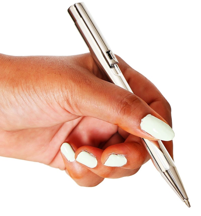 worison Elegant Slim Metallic Retractable Ballpoint Pens Smooth, Sturdy Ideal for Gifting (Silver, Pack of 1) - Image 2