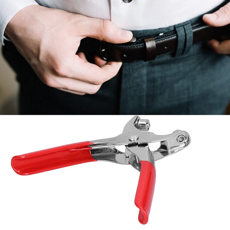 FUZHUI Grommet Eyelet Pliers Tool Kit - ChromePlated Plastic Dipping Handle 6In Red Hole Punch Tools with 100Pcs Rivets, for Fabric, Leather, Belt, Shoes, Clothes - Image 3