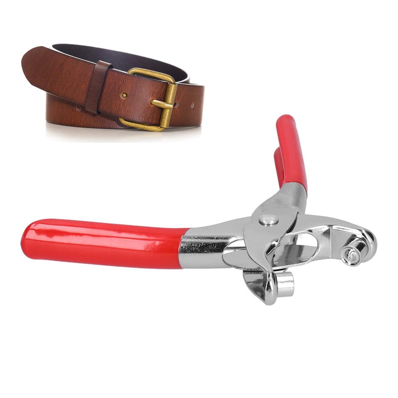 FUZHUI Grommet Eyelet Pliers Tool Kit - ChromePlated Plastic Dipping Handle 6In Red Hole Punch Tools with 100Pcs Rivets, for Fabric, Leather, Belt, Shoes, Clothes - Image 4