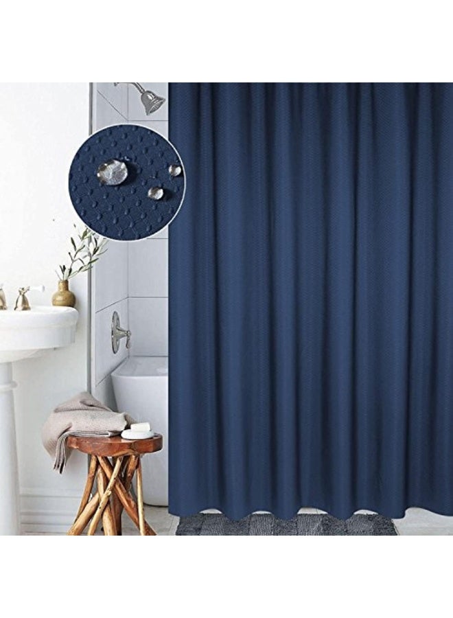 Rubik ستارة دش مميزة مقاومة للماء من قماش بوليستر سميك متينة مقاومة للعفن والبقع ستارة أنيقة (زرقاء، 200 × 180 سم) - Image 1