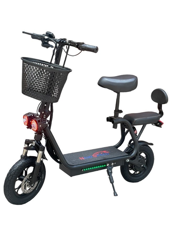 نيو سبيد سكوتر ابو سلة الحجم الكبير مقعدين و سلة 48 فولت