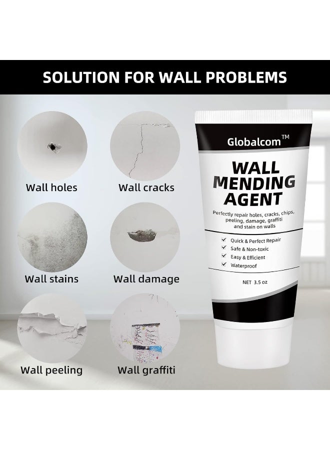 Globalcom Drywall Patch Repair Kit, 7oz Wall Mending Agent, Spackle Wall Repair Paste with Scraper, Wall Putty Repair Holes and Cracks for Home Wall, Wall Surface Hole Fill Quick and Easy Solution  - Image 4