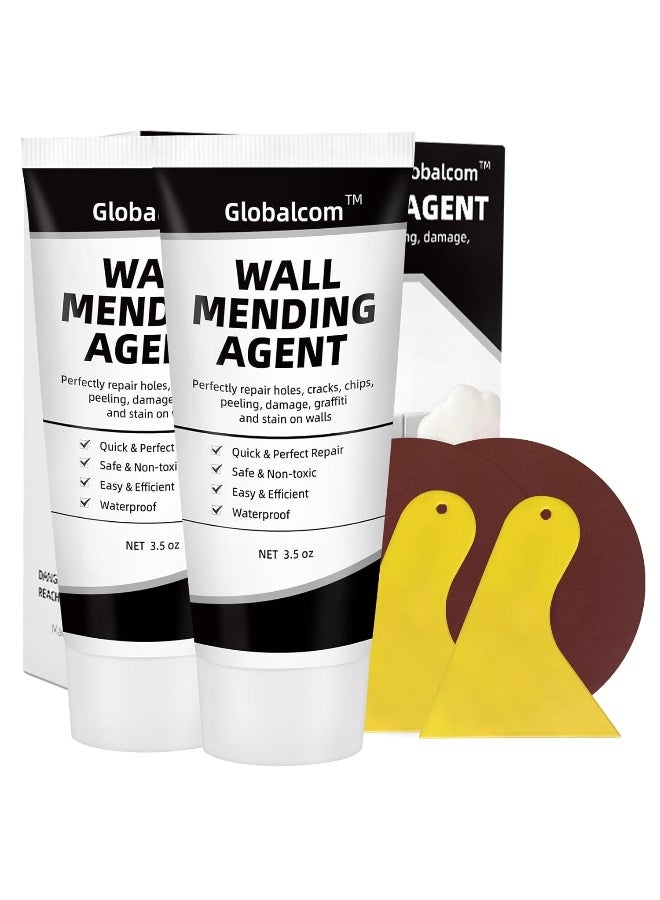 Globalcom Drywall Patch Repair Kit, 7oz Wall Mending Agent, Spackle Wall Repair Paste with Scraper, Wall Putty Repair Holes and Cracks for Home Wall, Wall Surface Hole Fill Quick and Easy Solution  - Image 1
