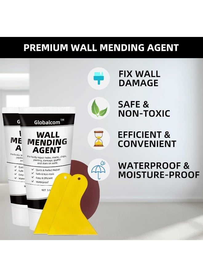 Globalcom Drywall Patch Repair Kit, 7oz Wall Mending Agent, Spackle Wall Repair Paste with Scraper, Wall Putty Repair Holes and Cracks for Home Wall, Wall Surface Hole Fill Quick and Easy Solution  - Image 5