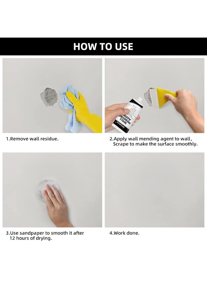 Globalcom Drywall Patch Repair Kit, 7oz Wall Mending Agent, Spackle Wall Repair Paste with Scraper, Wall Putty Repair Holes and Cracks for Home Wall, Wall Surface Hole Fill Quick and Easy Solution  - Image 3