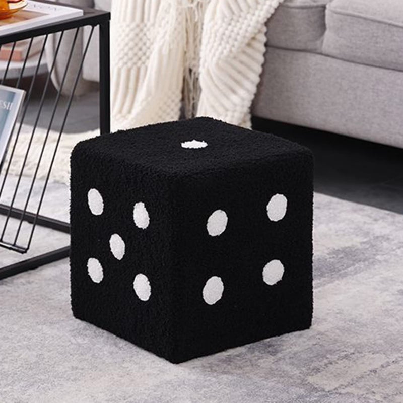 Bewinner Dice Cubic Foot Stool, Furry Footrest with Solid Wood Material, Stable Structure, Soft Comfortable Ottoman Foot Rest for Home Living Room Bedroom - Image 2