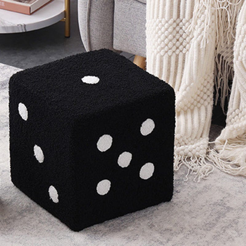 Bewinner Dice Cubic Foot Stool, Furry Footrest with Solid Wood Material, Stable Structure, Soft Comfortable Ottoman Foot Rest for Home Living Room Bedroom - Image 1