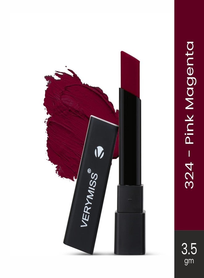 Verymiss Ultra Rich Matte Lipstick | Long Wearing Formula | High Color Payoff | Vegan | 3.5 gm | 324 Pink Magenta - Image 2