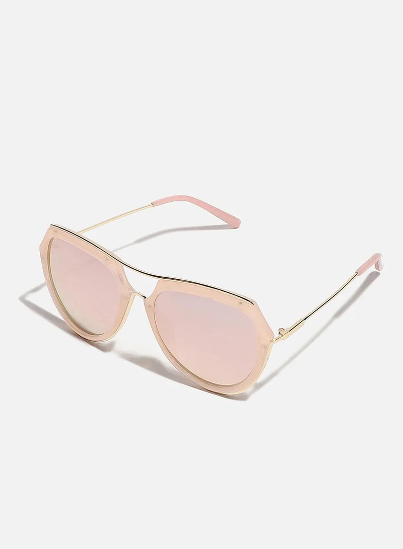 Haute Sauce Pink Tinted Lens Frame Oversized Sunglasses
