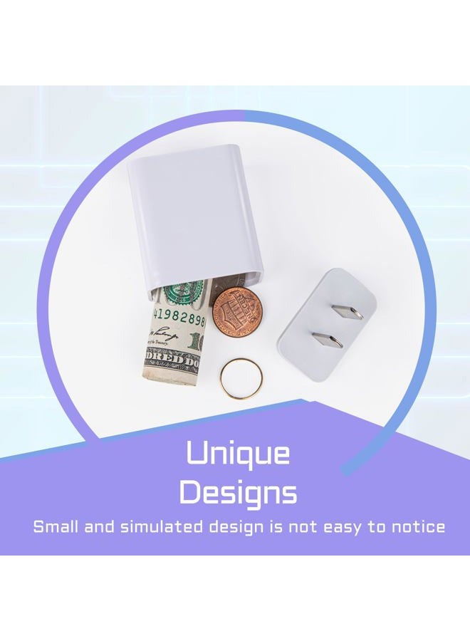 BARGIFTS Plug Storage Realistic Looking Charger with Storage Hiding Places for Valuables Charger Diversion Safe, White - Image 2