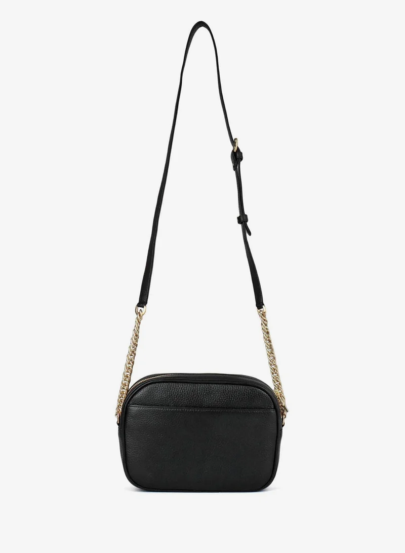 Da Milano black Serena Wax Leather Sling - Black  | Best Price UAE