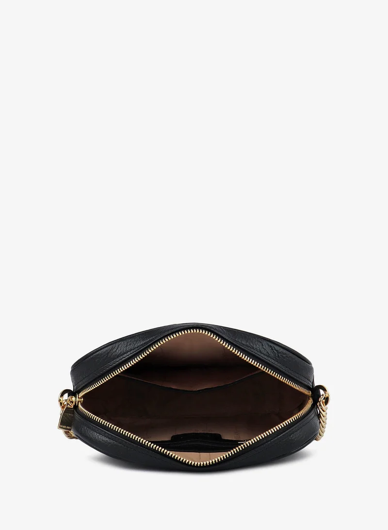 Da Milano black Serena Wax Leather Sling - Black  | Best Price UAE