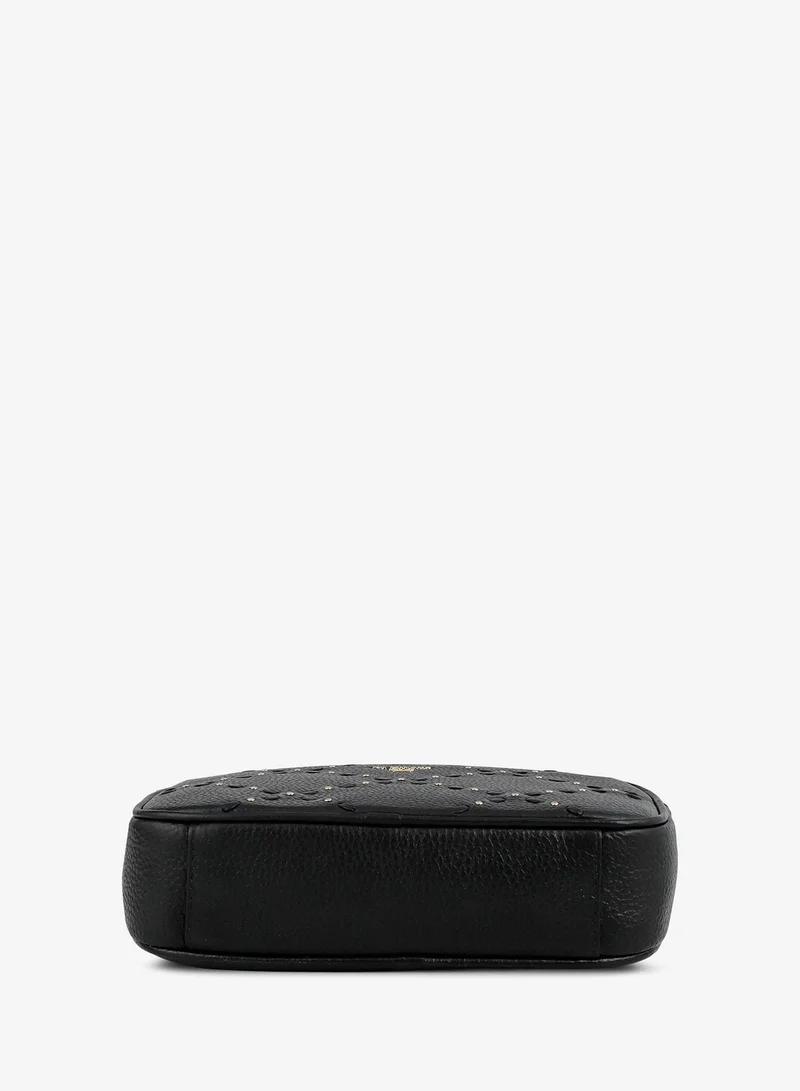 Da Milano black Serena Wax Leather Sling - Black  | Best Price UAE