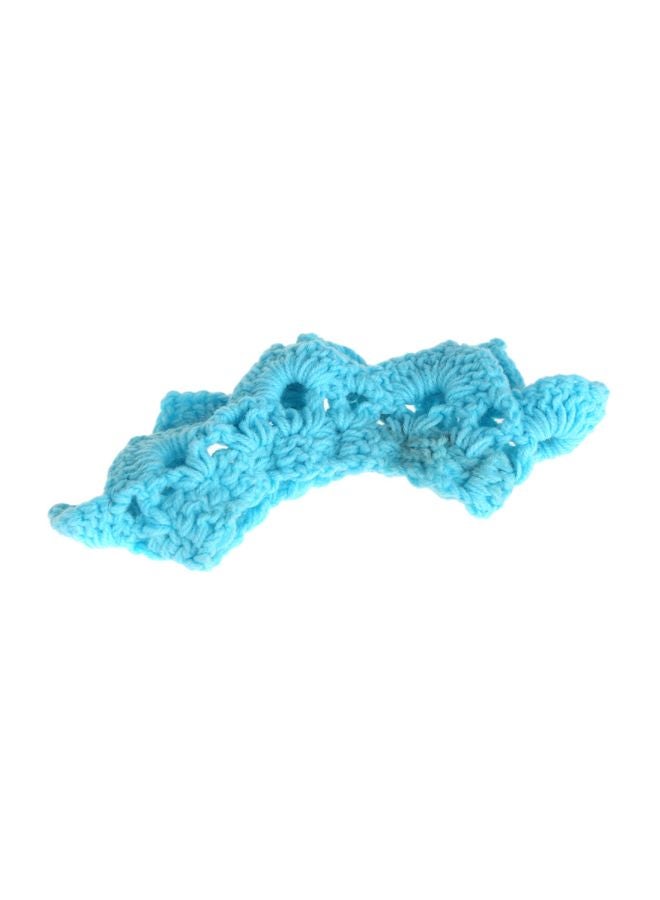 ربطة رأس محبوكة من الكروشيه للأطفال أزرق - Image 1