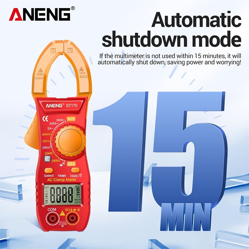 ANENG 500A AC Digital Clamp Meter ST170 Red AC DC Voltage Tester 2000 Counts NCV - Image 5