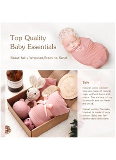 Gonice Baby Gift Set for Newborn New Baby Gift Set - Newborn Baby Essentials Baby Bath Set with Baby Blanket Baby Rattle - New Born Baby Girls Gift & Baby Boy Gifts for Baby Shower  - Image 5