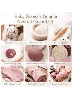 Gonice Baby Gift Set for Newborn New Baby Gift Set - Newborn Baby Essentials Baby Bath Set with Baby Blanket Baby Rattle - New Born Baby Girls Gift & Baby Boy Gifts for Baby Shower  - Image 3