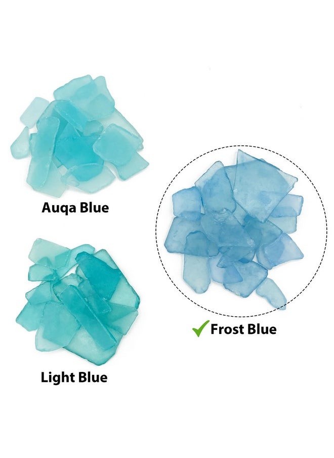 CYS EXCEL CYS EXCEL Sea Glass 16 Ounces Frost Blue | Multiple Color Choices Crushed Glass Vase Filler | Aquarium Nautical Décor for Art Crafts Flat Frosted Dyed Color Stone  - Image 4