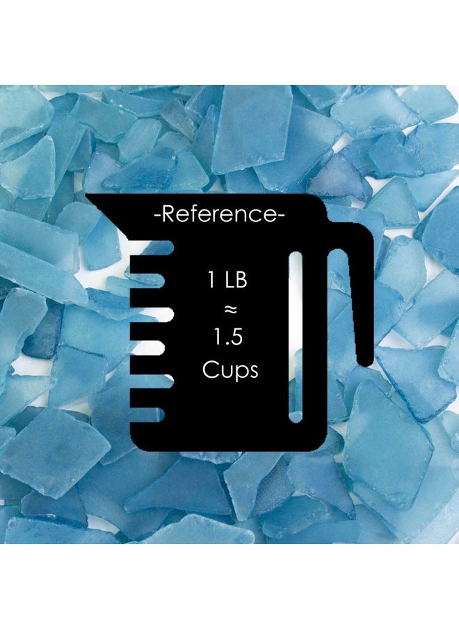 CYS EXCEL CYS EXCEL Sea Glass 16 Ounces Frost Blue | Multiple Color Choices Crushed Glass Vase Filler | Aquarium Nautical Décor for Art Crafts Flat Frosted Dyed Color Stone  - Image 2