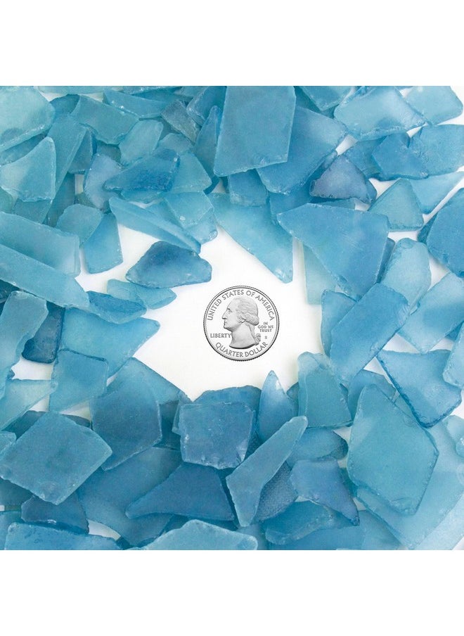 CYS EXCEL CYS EXCEL Sea Glass 16 Ounces Frost Blue | Multiple Color Choices Crushed Glass Vase Filler | Aquarium Nautical Décor for Art Crafts Flat Frosted Dyed Color Stone  - Image 3