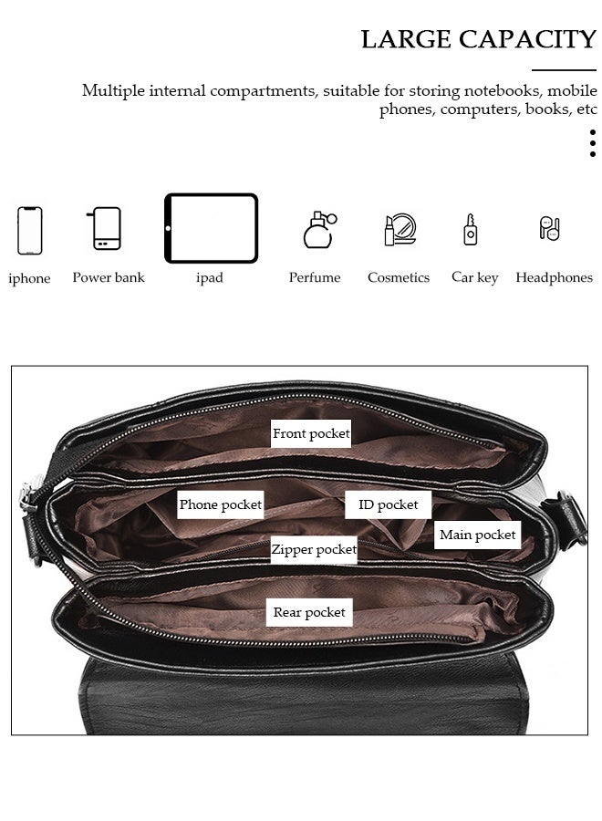 DUNISO Women Faux Leather Crossbody HandBags Crossbody Purse Shoulder Bag Black - Image 5