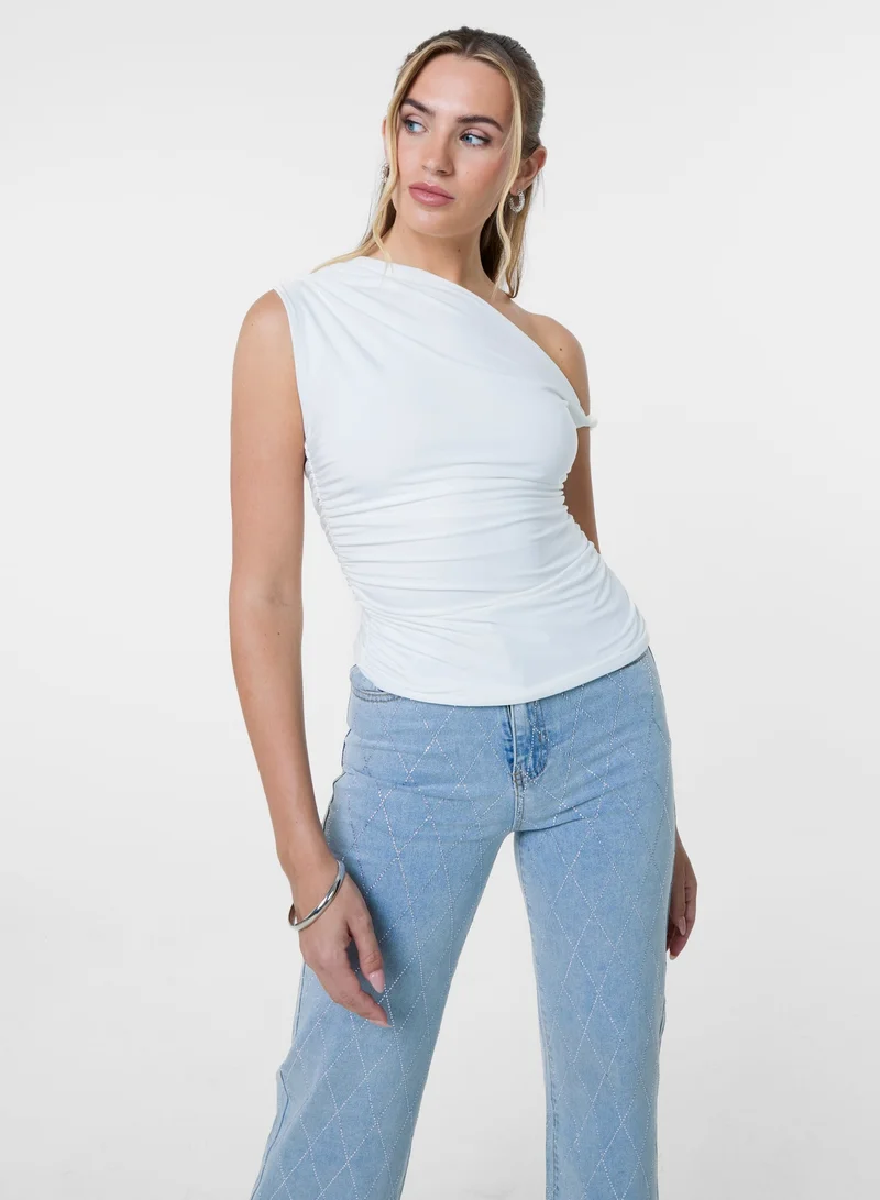 بينك فانيلا Twist Shoulder Top