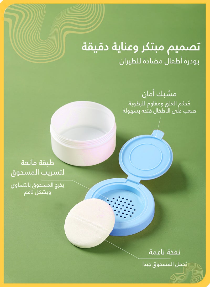 شي آند ليتل مجموعة علبة بودرة الجسم للأطفال، متعددة الاستخدامات للأطفال والنساء، تتضمن 2 نفخة بديلة، قبضة مريحة مضادة للانزلاق، مثالية للاستحمام والسفر والمنزل (أزرق) - Image 3