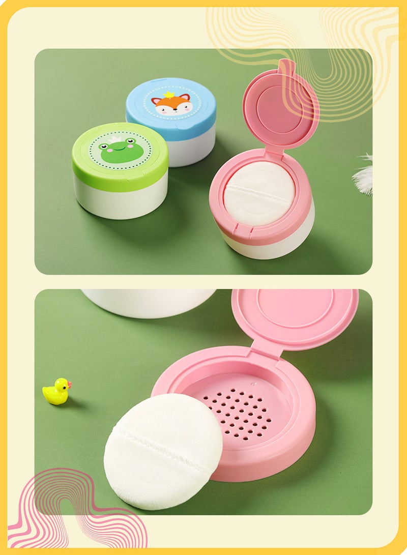 شي آند ليتل مجموعة علبة بودرة الجسم للأطفال، متعددة الاستخدامات للأطفال والنساء، تتضمن 2 نفخة بديلة، قبضة مريحة مضادة للانزلاق، مثالية للاستحمام والسفر والمنزل (أزرق) - Image 2