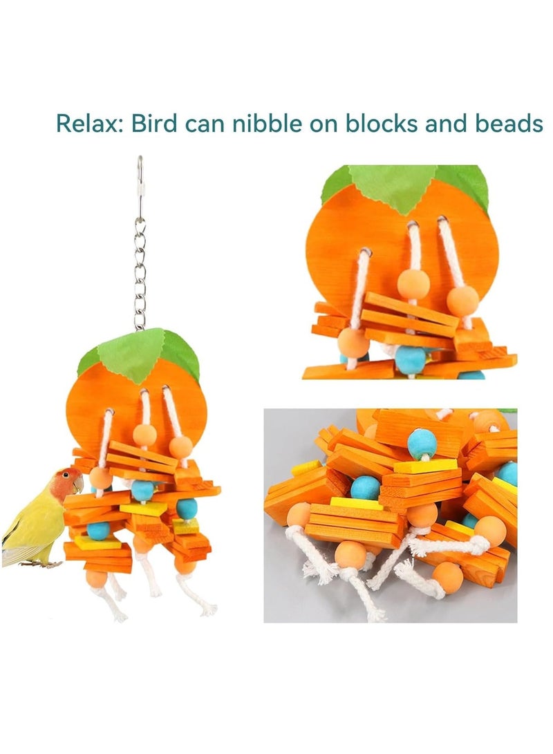 Next Vogue Natural Wood Parrot Toys Set of 6 Pieces for Small to Medium Parrots, Safe and Durable Bird Chew Toys, Fun and Colorful Hanging Accessories for Cage, Non-Toxic and Eco-Friendly Avian Toys - Image 2