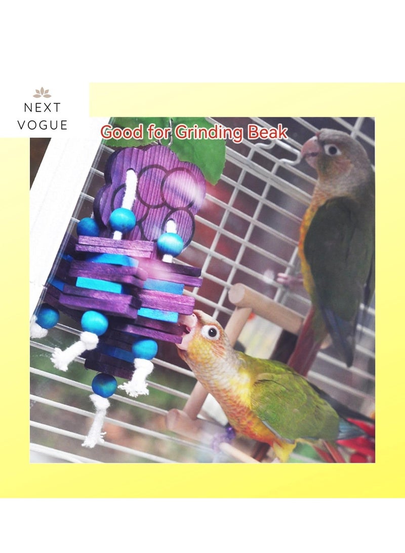 Next Vogue Natural Wood Parrot Toys Set of 6 Pieces for Small to Medium Parrots, Safe and Durable Bird Chew Toys, Fun and Colorful Hanging Accessories for Cage, Non-Toxic and Eco-Friendly Avian Toys - Image 4