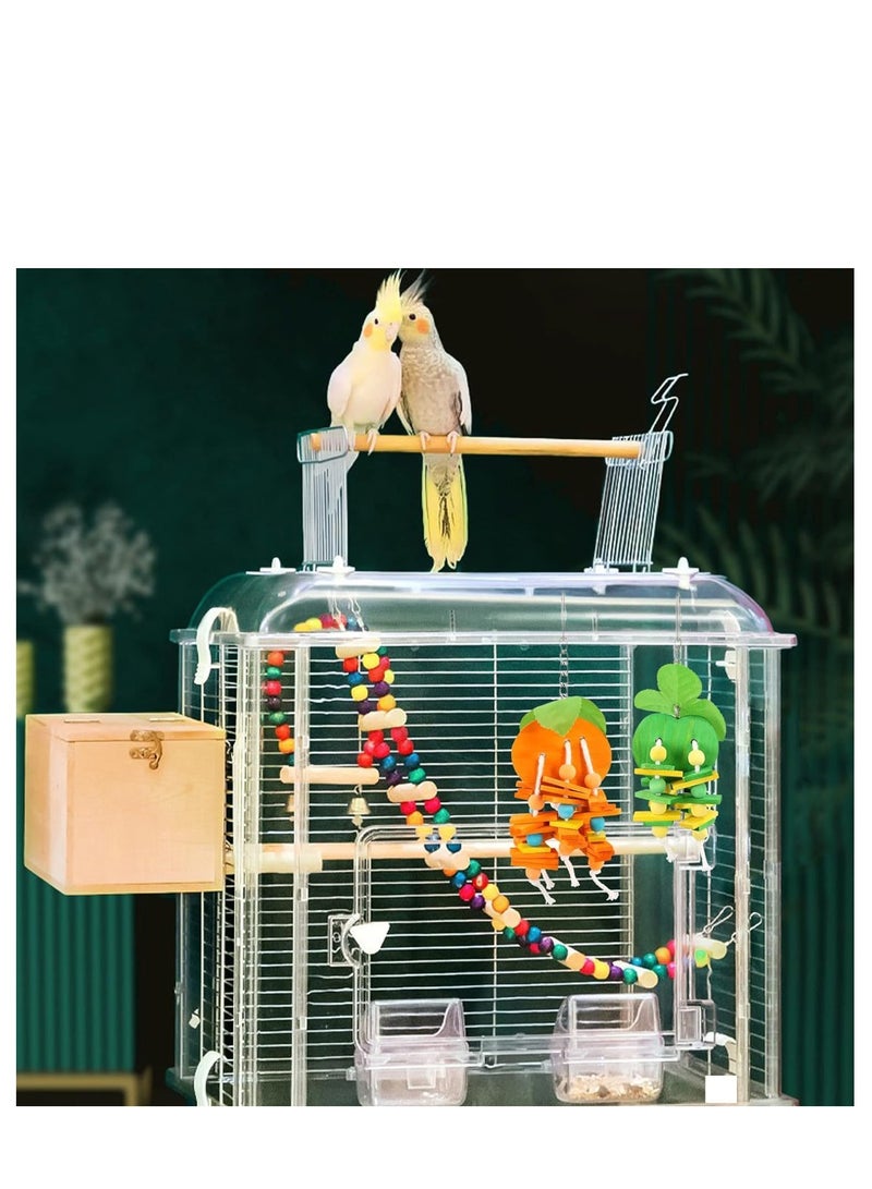Next Vogue Natural Wood Parrot Toys Set of 6 Pieces for Small to Medium Parrots, Safe and Durable Bird Chew Toys, Fun and Colorful Hanging Accessories for Cage, Non-Toxic and Eco-Friendly Avian Toys - Image 5
