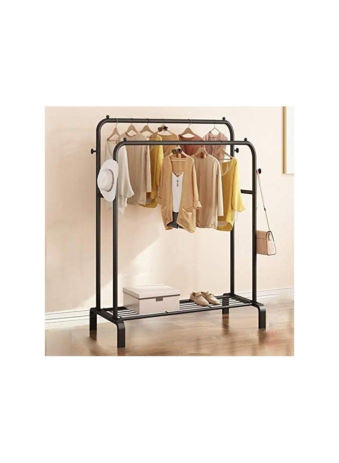 BLOOMING TIME Multi-Functional Clothing Garment Rack Metal Clothe Rack Double Rod Portable Drying Hangers - Image 2