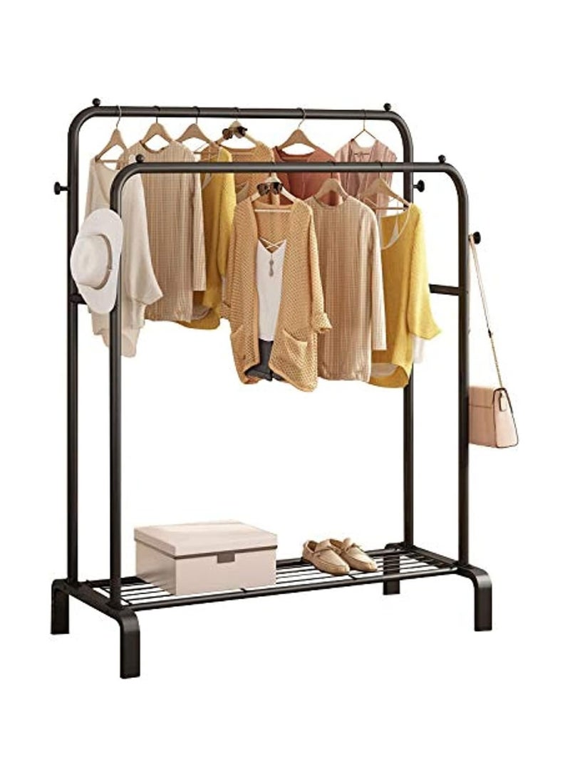 BLOOMING TIME Multi-Functional Clothing Garment Rack Metal Clothe Rack Double Rod Portable Drying Hangers - Image 1