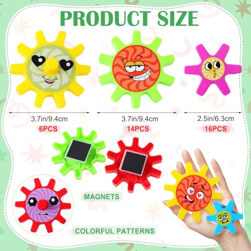 Relaxweex 36 Pcs Magnetic Gears Interchangeable Learn Magnetic Spinning Gears for Magnetism Refrigerator or Whiteboard Emoticon - Image 5