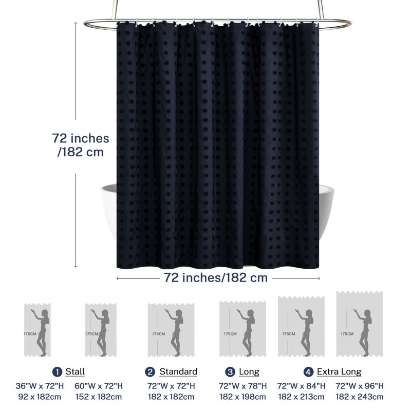 Siiluminisoy Boho Navy Blue Shower Startain Fose Fabric Startain 72 × 72 نفثًا من الأزهار الطبية المقنن - Image 5