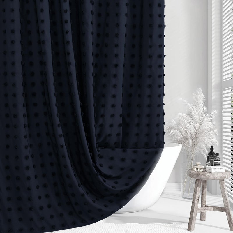 Siiluminisoy Boho Navy Blue Shower Startain Fose Fabric Startain 72 × 72 نفثًا من الأزهار الطبية المقنن - Image 1