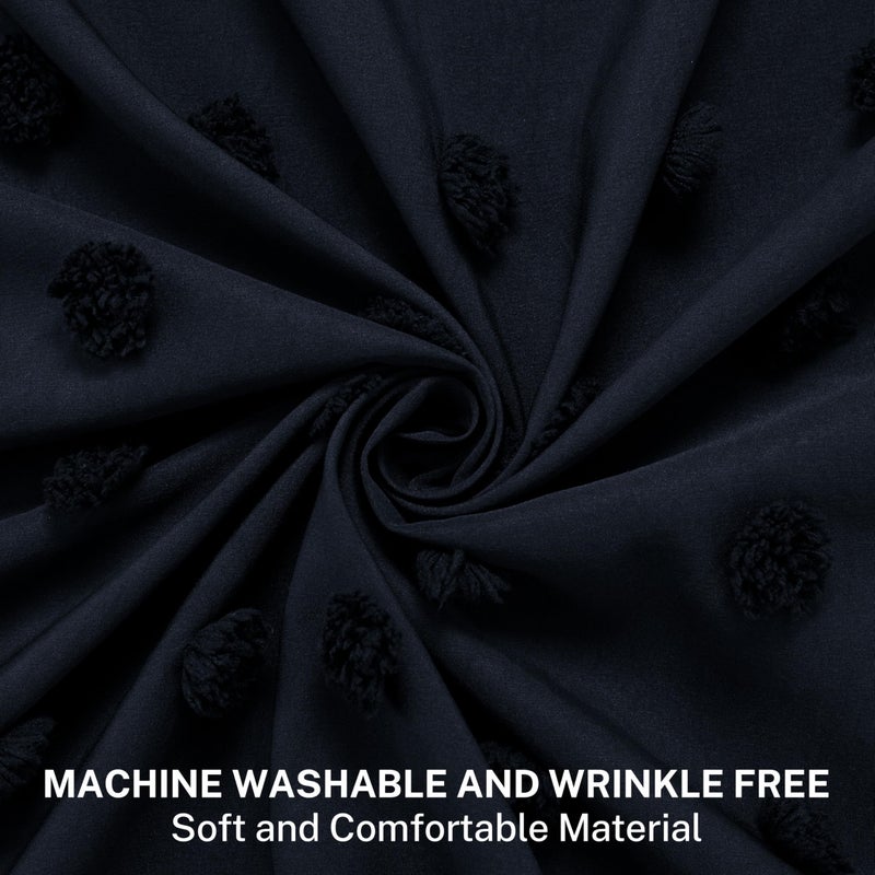Siiluminisoy Boho Navy Blue Shower Startain Fose Fabric Startain 72 × 72 نفثًا من الأزهار الطبية المقنن - Image 2