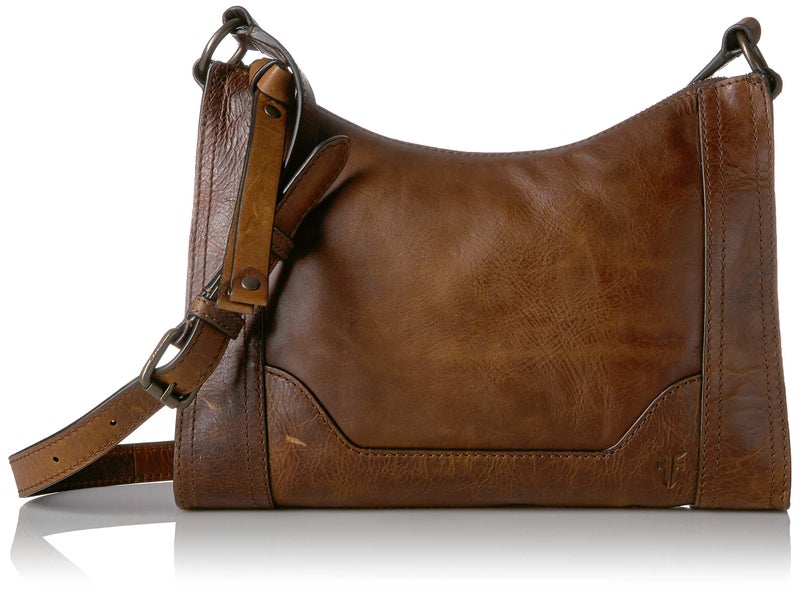 Frye Melissa Zip Crossbody Bag Stylish Handbag with Adjustable Strap Pockets Dark Brown