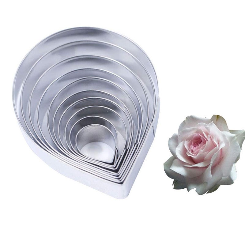 SK 10 pcs Austin Rose Cutter Set Fondant Decor Kit Cake Decorating Gumpaste Flowers 