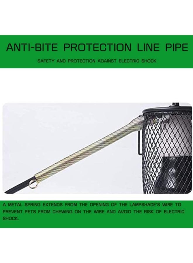 b&k مصباح الحرارة للتدفئة في فصل الشتاء للزواحف، سخان قفص الطيور المعلق مع أنبوب حديد مضاد للعض، سخان الحيوانات الأليفة من السيراميك بالأشعة تحت الحمراء لحوض السمك في حظيرة سحلية الدجاج - Image 4