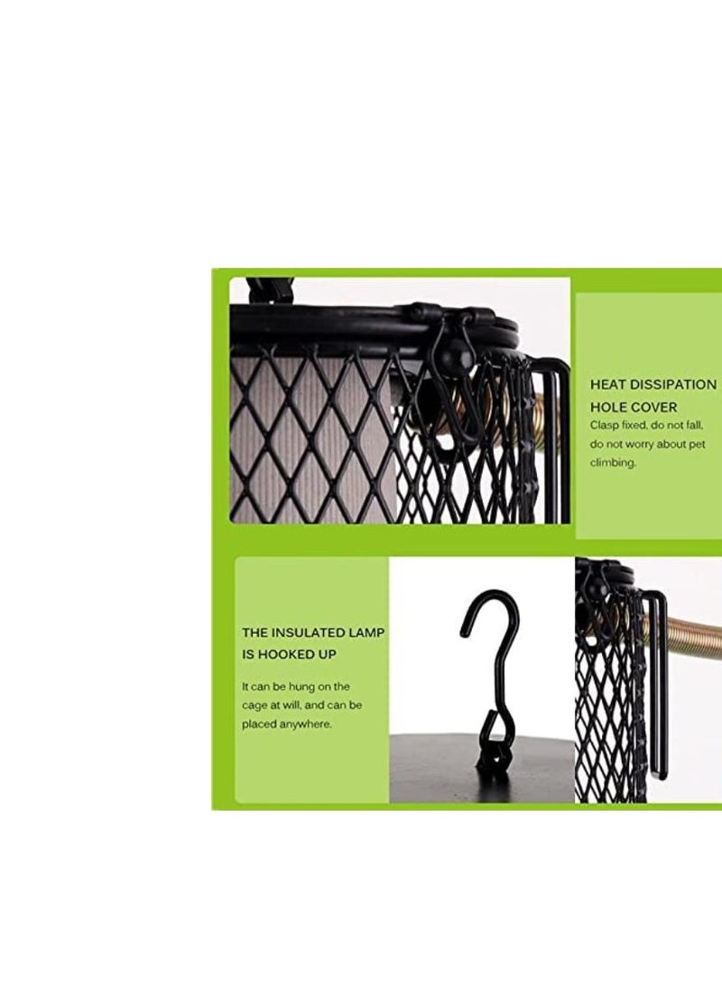 b&k مصباح الحرارة للتدفئة في فصل الشتاء للزواحف، سخان قفص الطيور المعلق مع أنبوب حديد مضاد للعض، سخان الحيوانات الأليفة من السيراميك بالأشعة تحت الحمراء لحوض السمك في حظيرة سحلية الدجاج - Image 5