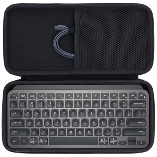 Lebakort Hard Carry Case Compatible with Logitech MX Keys Mini Minimalist Illuminated Keyboard (Graphite Case) - Image 1
