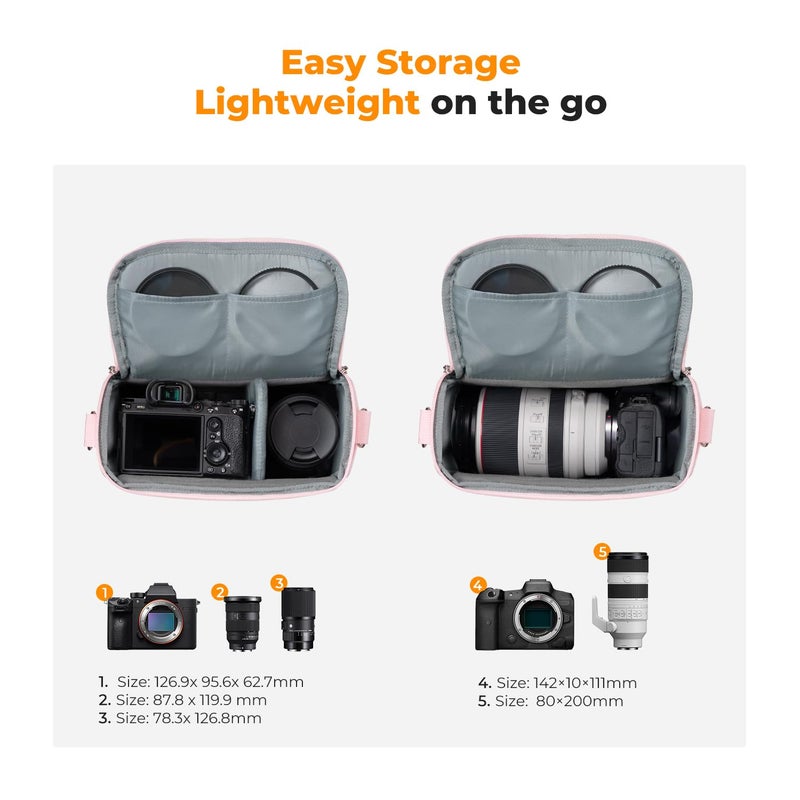 K&F CONCEPT Camera Sling Bag Small Crossbody Camera Case DSLR/SLR/Cute Compact Shoulder Photography Bags for Photographers - Image 2