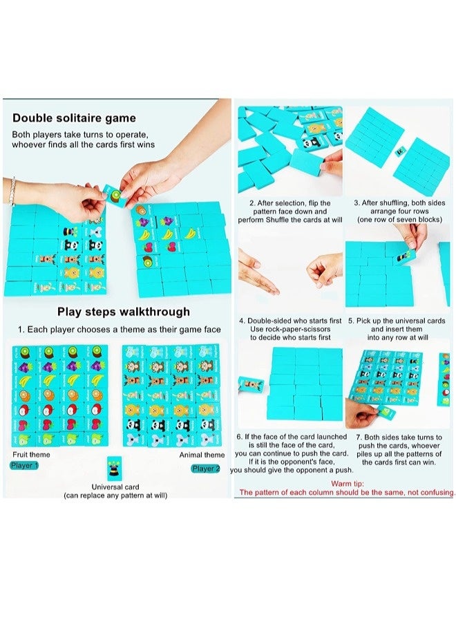 شيبشيب لعبة لوحية لإزالة الحيوانات الفاكهة، لعبة مطابقة عائلية، لعبة الدومينو، لعبة ذاكرة خشبية للأطفال وحفلات البالغين، للسفر. - Image 4