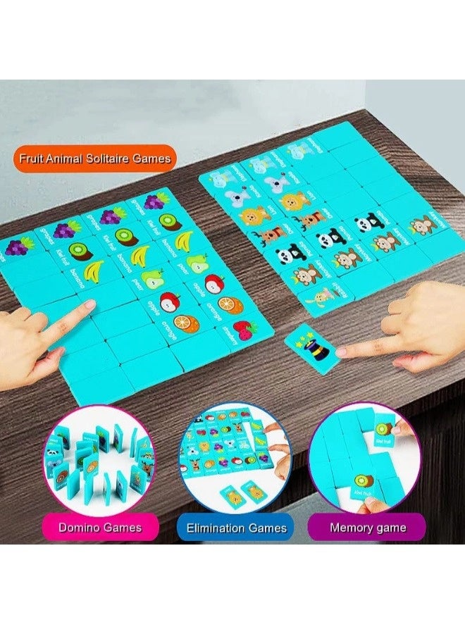 شيبشيب لعبة لوحية لإزالة الحيوانات الفاكهة، لعبة مطابقة عائلية، لعبة الدومينو، لعبة ذاكرة خشبية للأطفال وحفلات البالغين، للسفر. - Image 5