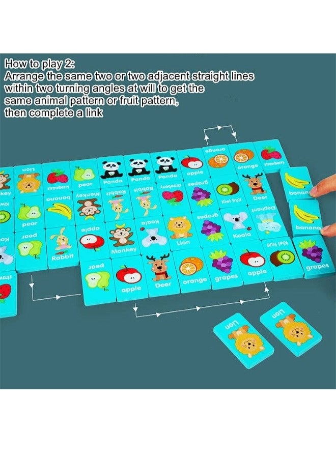 شيبشيب لعبة لوحية لإزالة الحيوانات الفاكهة، لعبة مطابقة عائلية، لعبة الدومينو، لعبة ذاكرة خشبية للأطفال وحفلات البالغين، للسفر. - Image 3