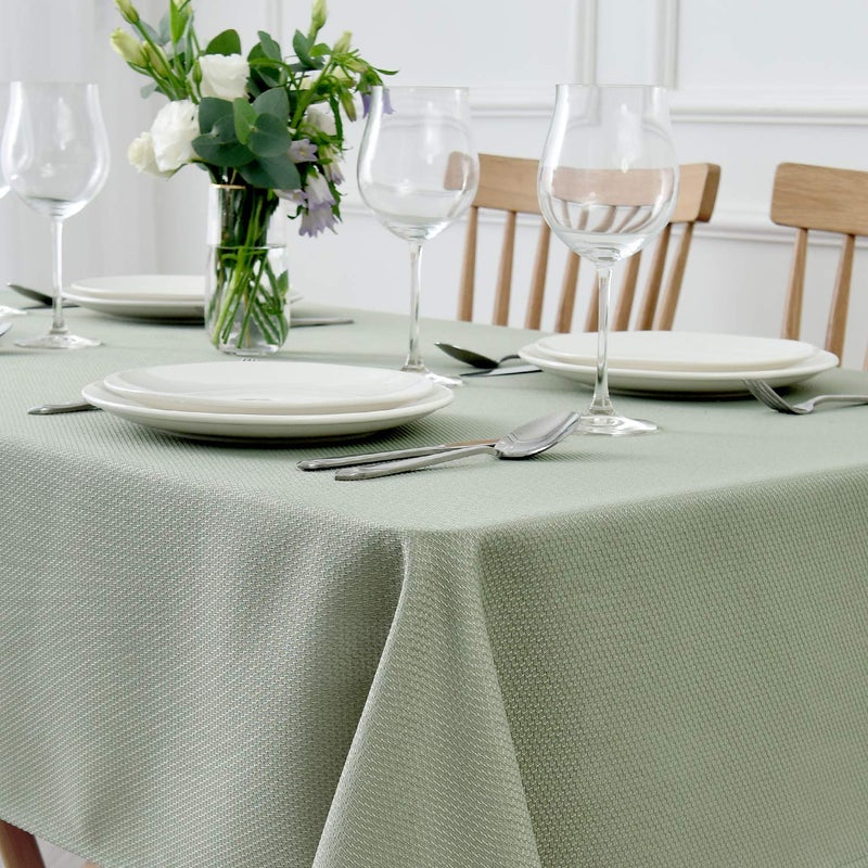 maxmill Textured Rectangular Tablecloth Water Resistance Antiwrinkle Spillproof Soft Jacquard Table Cloth for Dining Room, Buffet Banquet Parties and Holiday Dinners, 60 x 104 Inch, Sage Green - Image 2