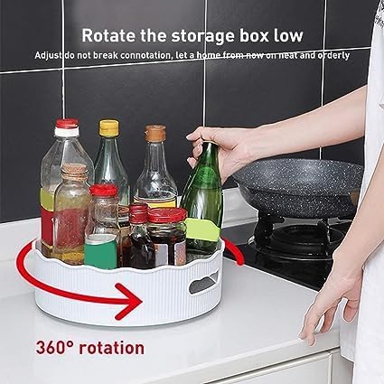 Multipurpose 360 Rotating Organizer Tray Lazy Susan Organiser Spice Cosmetic Holder Rack Tray for Kitchen Cabinet Spice Rack  - Image 3